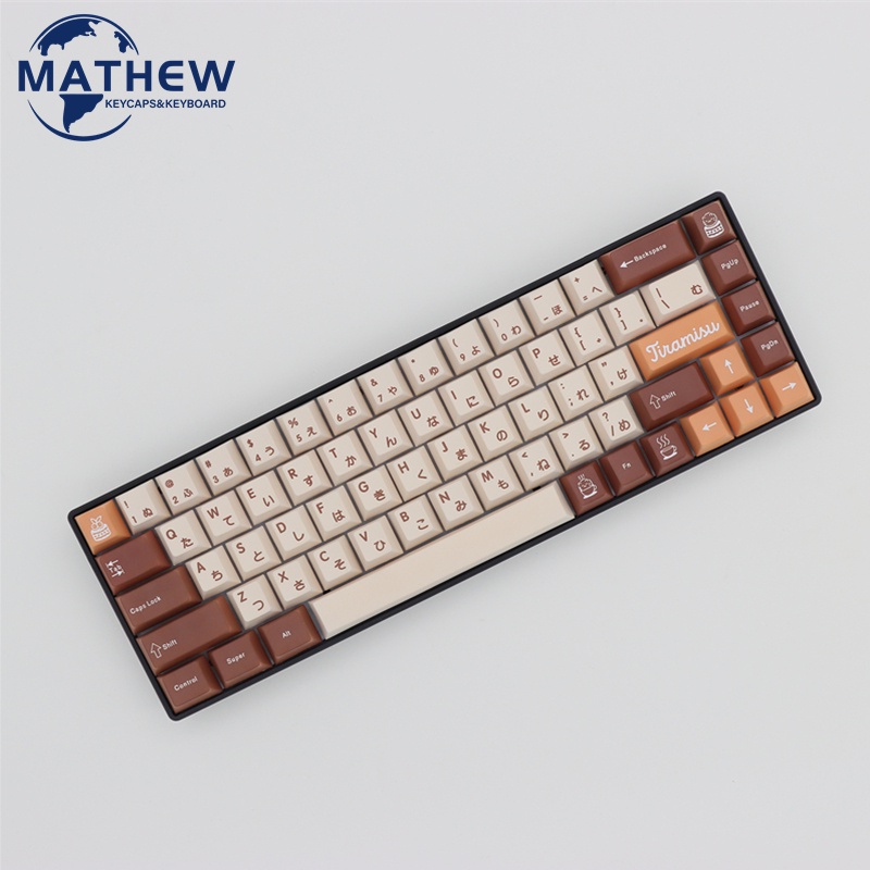 Mathewshop Tiramisu Keycap Cherry profile,Bộ nắp bàn phím Tiramisu 133 phím cherry profile hỗ trợ bố cục 61/64/84/87/98/104/108 phím