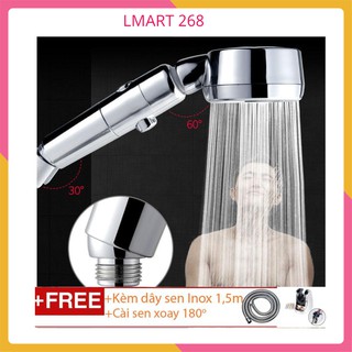 Bát sen nóng lạnh mặt inox SUS304 tăng áp Kèm nút tắt mở, Tay xoay 180( Lưu ý phân loại)