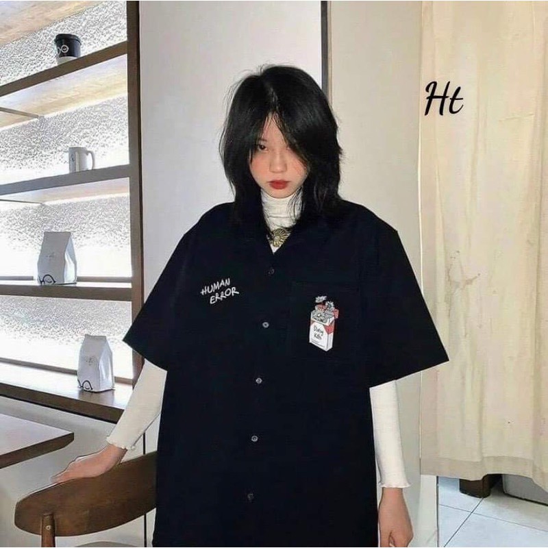 Áo sơmi cộc tay hộp hoa 5D H2Q987