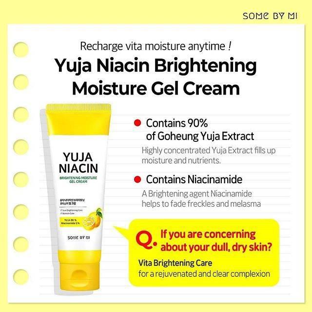 [Mã FMCG8 - 8% đơn 250K] Kem Dưỡng Ẩm, Làm Sáng Da, Mờ Thâm Some By Mi Yuja Niacin Brightening Moisture Gel Cream 100ml