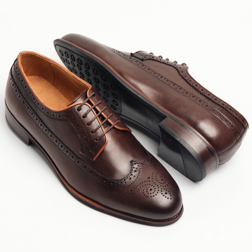 Giày Tây Cao Cấp CLASSIC BROGUES DERBY - Da Bò Ý Lót Trong Da Bò Mộc - Thương hiệu Be Classy