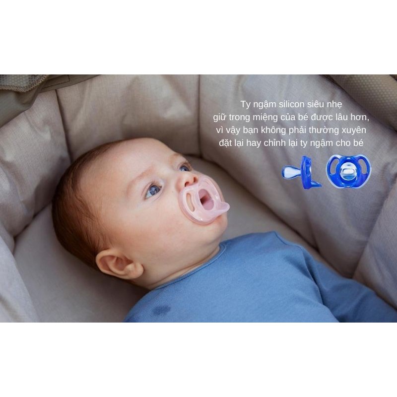 Ty ngậm silicon siêu nhẹ cho bé Tommee Tippee 18-36 tháng (vỉ 1 cái) - Xanh dương