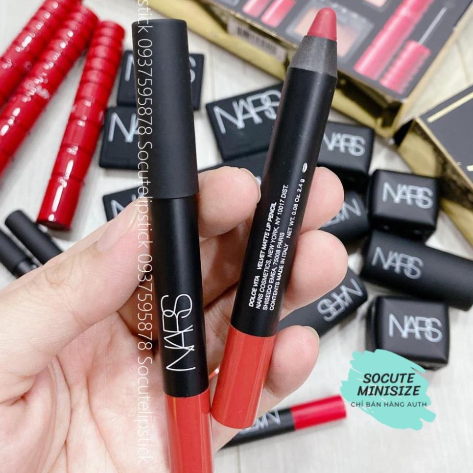 Son bút chì NARS Velvet Matte Lip Pencil Good Times - Cruella- Dance Fever - Dolce Vita - Dragon Girl Fullsize Unbox