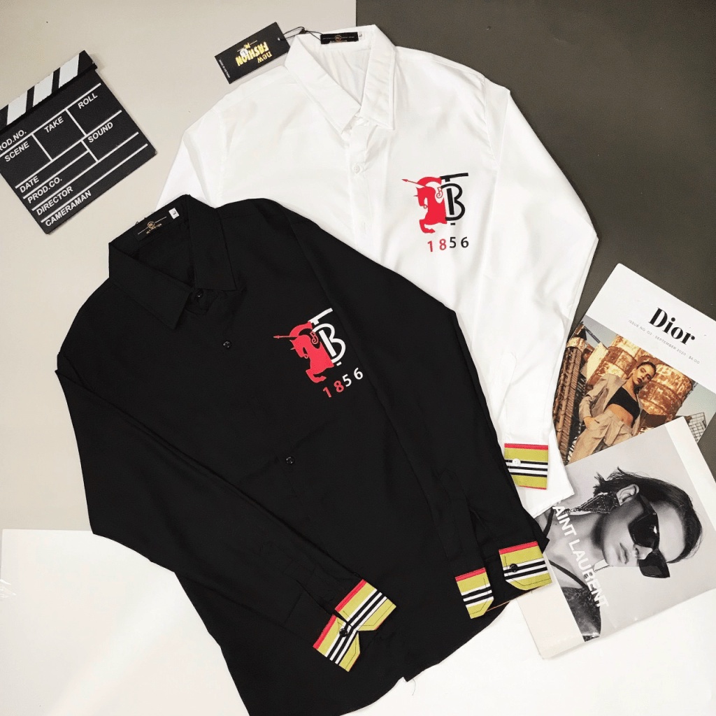 Áo sơ mi nam tay dài TB1865 phối viền cổ tay, vải Kate lụa cao cấp mềm mịn, kiểu dáng sang trọng lịch lãm [NEW UNISEX]