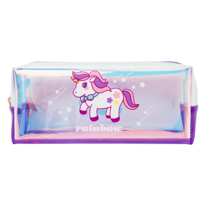 Túi Đựng Bút ARTBOX Hàn Quốc PVC Màu Tím In Hình Kỳ Lân Hologram