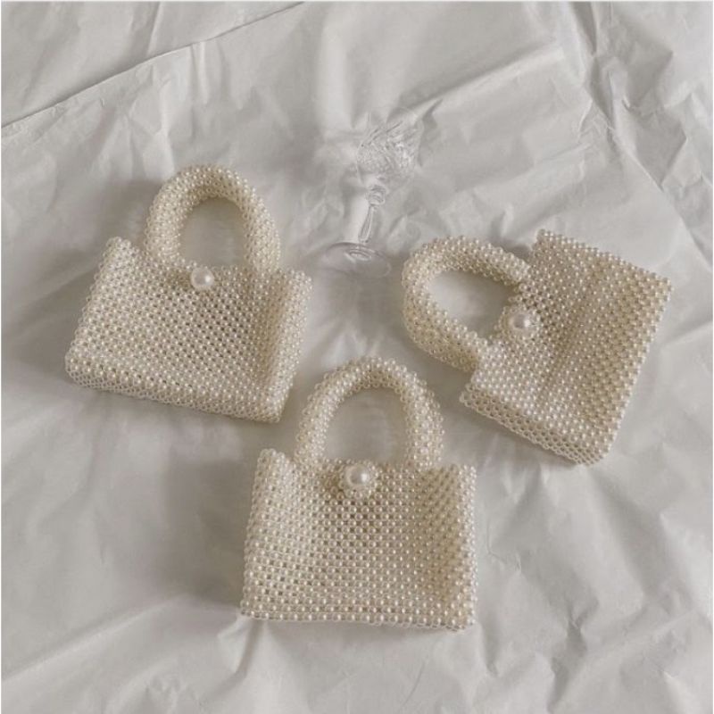 Sim Pearl Bag | Túi xách ngọc trai nữ kết hạt cườm siêu sang