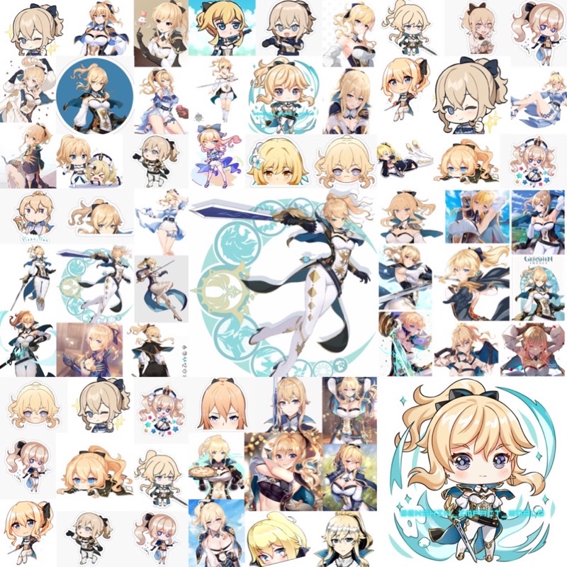 Hình dán Sticker Jean Genshin impact 30-60 ảnh ép lụa khác nhau