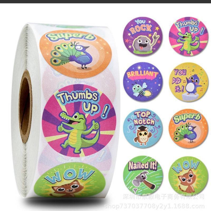 Sticker khen thưởng học sinh 500 hình/cuộn - Sticker Trang trí