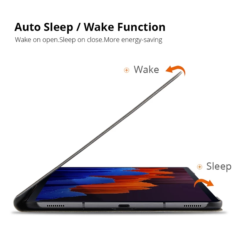 Bao da máy tính bảng mỏng nắp lật thông minh + bút cảm ứng cho Samsung Galaxy Tab S7