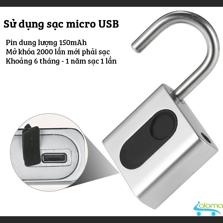 Ổ KHÓA VÂN TAY OKLOK GS40S BẰNG THÉP KHÔNG GỈ CHỐNG PHÁ KHÓA CẢM BIẾN VÂN TAY BẰNG - TẶNG 5 MÓC DÁN TRONG CHỊU LỰC