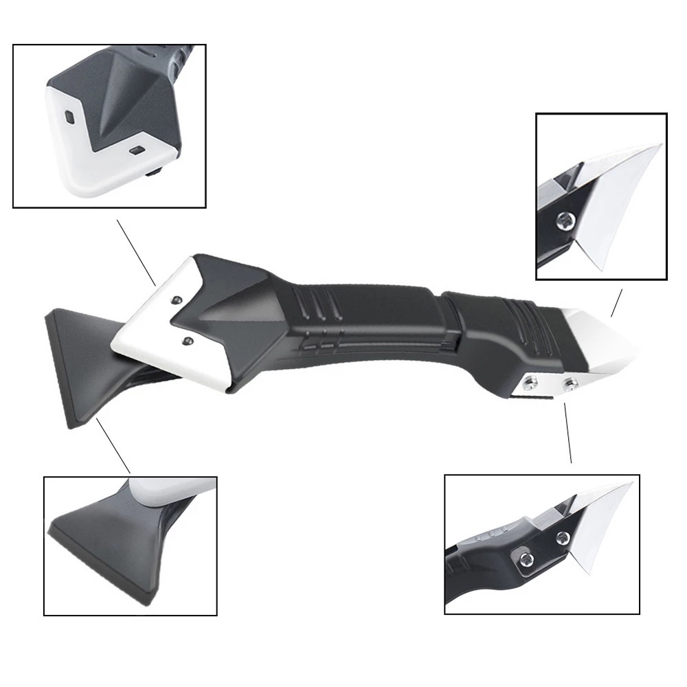 Bộ Dụng Cụ Chà Ron Góc Kính / Góc Cạnh Bằng Silicone 5 Trong 1 Đa Năng
