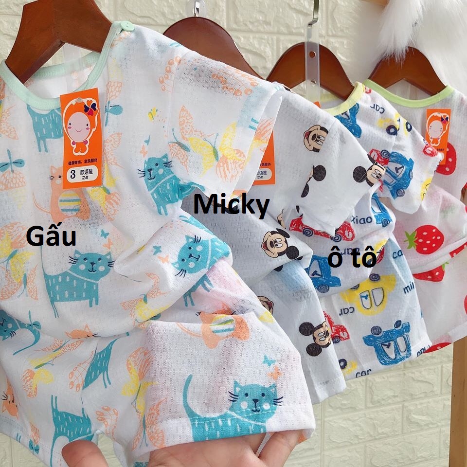 Bộ cotton lưới thông hơi Quảng Châu size nhỡ 16-28kg chọn 10 mẫu XHN241