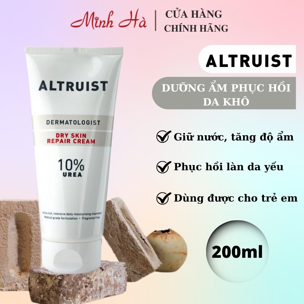 Kem dưỡng ẩm ALTRUIST Dermatologist Dry Skin Repair Cream 10% UREA 200ML cho da khô