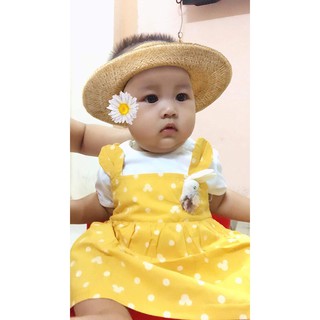 RẺ ĐẸP Váy đầm yếm tai thỏ dễ thương cho bé yêu từ sơ sinh đến 12kg, chất cotton xuất dư thấm hút mồ hôi V8