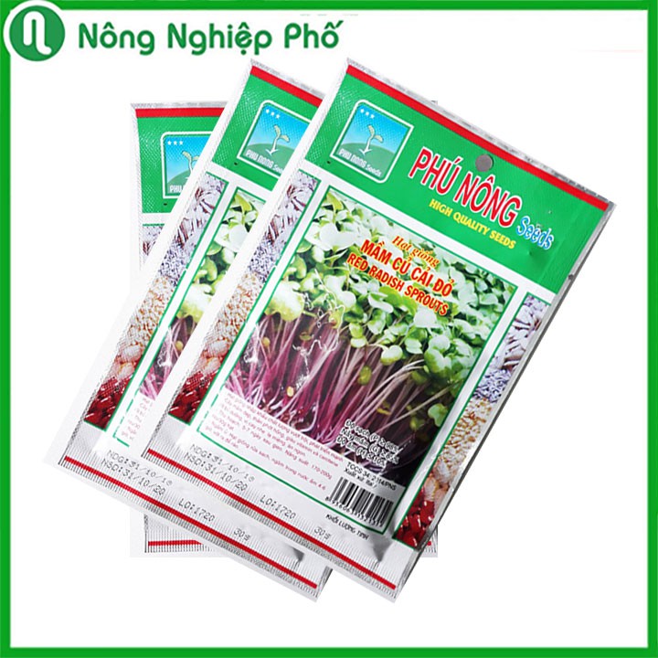Hạt giống mầm củ cải đỏ Phú Nông - Gói 30 gram