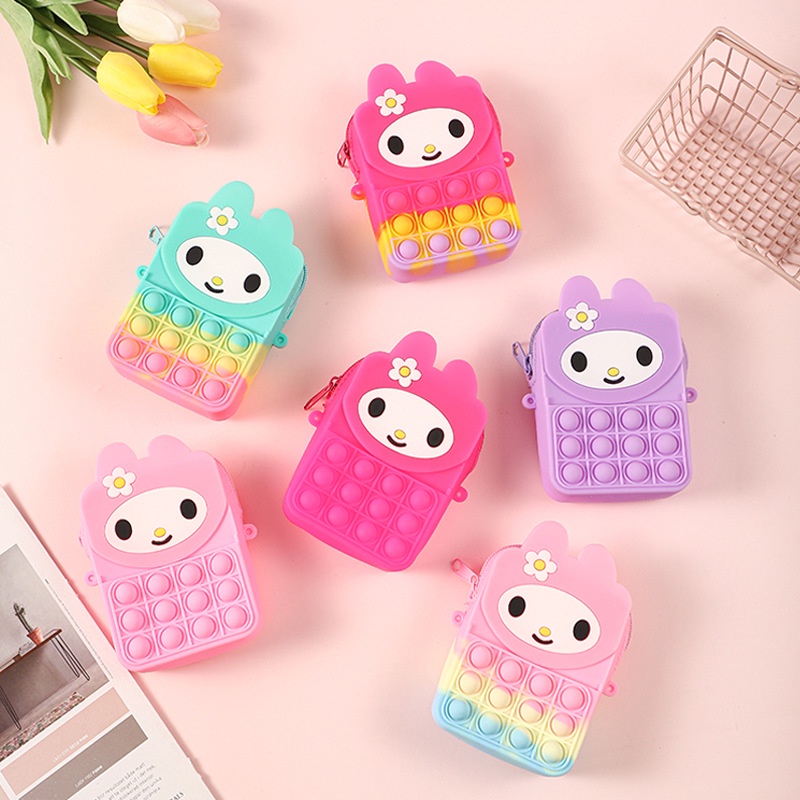 Túi Popit đeo chéo kèm dây cho bé nhiều hình đáng yêu_ Đồ chơi cho bé