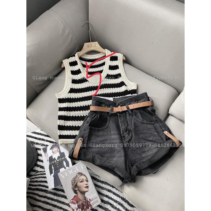 Áo ba lỗ kẻ mongtghi