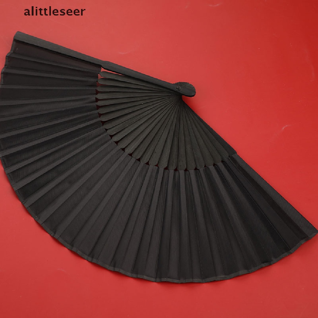 【ER】 Chinese Style Black Vintage Hand Fan Folding Fan Chinese Dance Party Folding Fan .