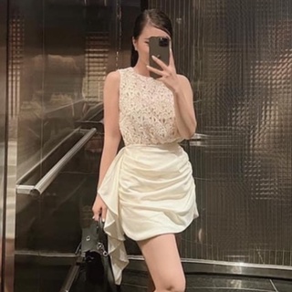 Set đồ nữ áo thêu phối chân váy xoắn ôm body dự tiệc HATI
