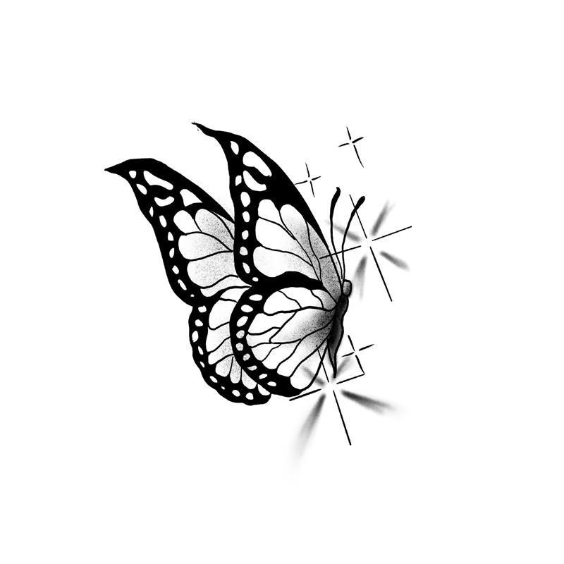 Hình xăm dán tạm thời chống nước hình bướm độc đáo cho nữ