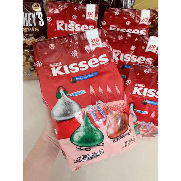 Socola Sữa Hershey's Kisses Noel Milk Chocolate 1,47kg 310 viên