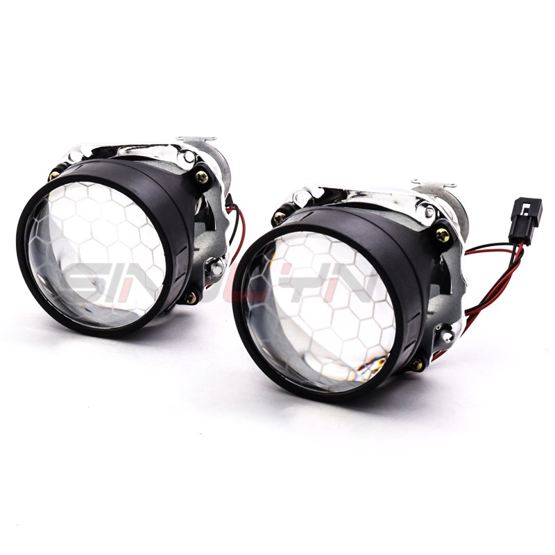 Đèn Pha Xenon Họa Tiết Tổ Ong 2.5 '' H1 H4 H7 Cho Xe Hơi / Xe Máy