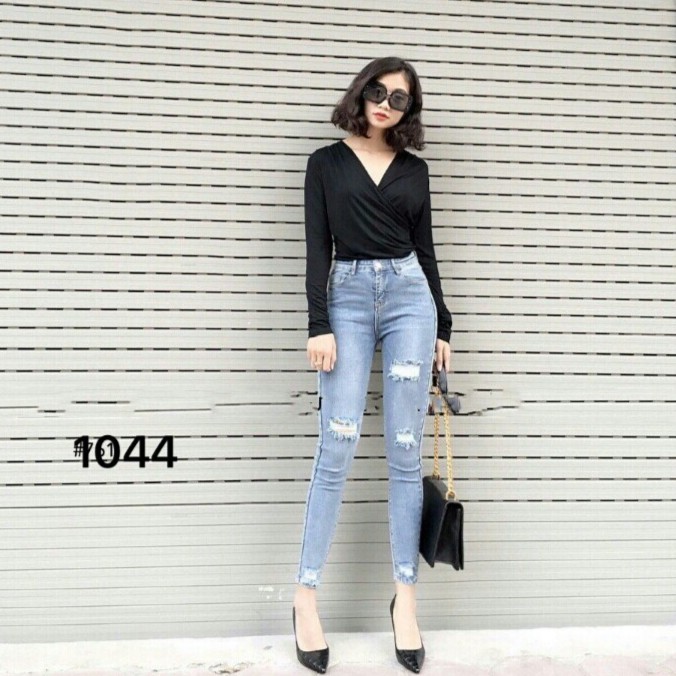 Quần jean nữ lưng cao HÌNH CHỤP THẬT BÊN TRONG chất giãn tốt 1044 size 26 đến 33