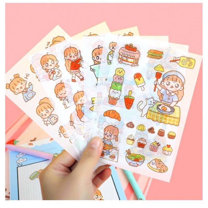 Sticker họa tiết kute 1gói 4tấm