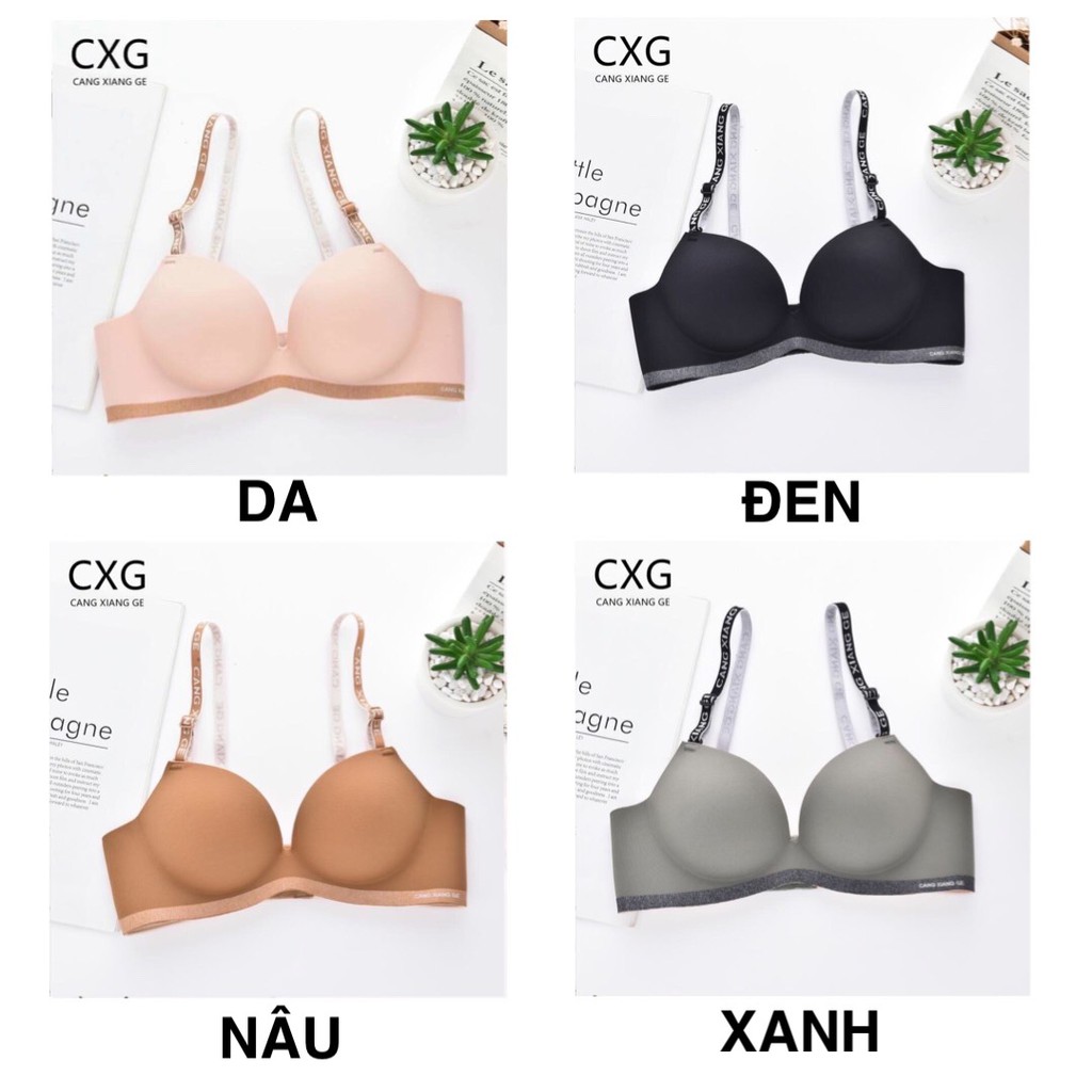 Áo Ngực Nữ Su Đúc Không Gọng Nâng Ngực Dây Chữ Viền Lai Đẹp Nổi Bật Hieu Store24h - A19