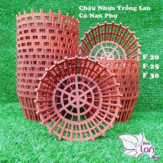 Chậu Nhựa Trồng Lan ⚜️Tặng Túi Lót Chậu ⚜️ Có Nan Phụ - Chống Rơi Giá Thể F20 - 25 - 30 [ Loại 1]