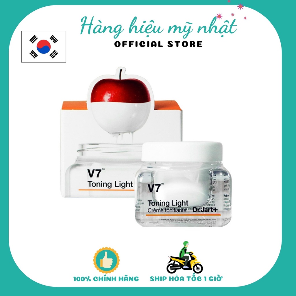 Kem Dưỡng Trắng Da V7 Toning Light Dr.Jart+,cải thiện vùng da bị cháy nắng Làm mờ vết nám, tàn nhang, thâm mụn