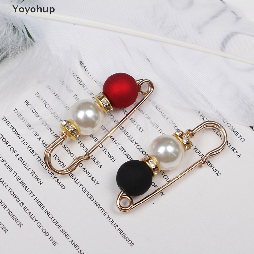 Trâm cài áo đính đá và ngọc trai giả nhiều màu sắc thời trang cho nữ