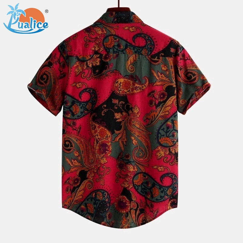 Men's Cashew Flower Printed Short Sleeve Men's Shirt Flower Shirt C57 | BigBuy360 - bigbuy360.vn