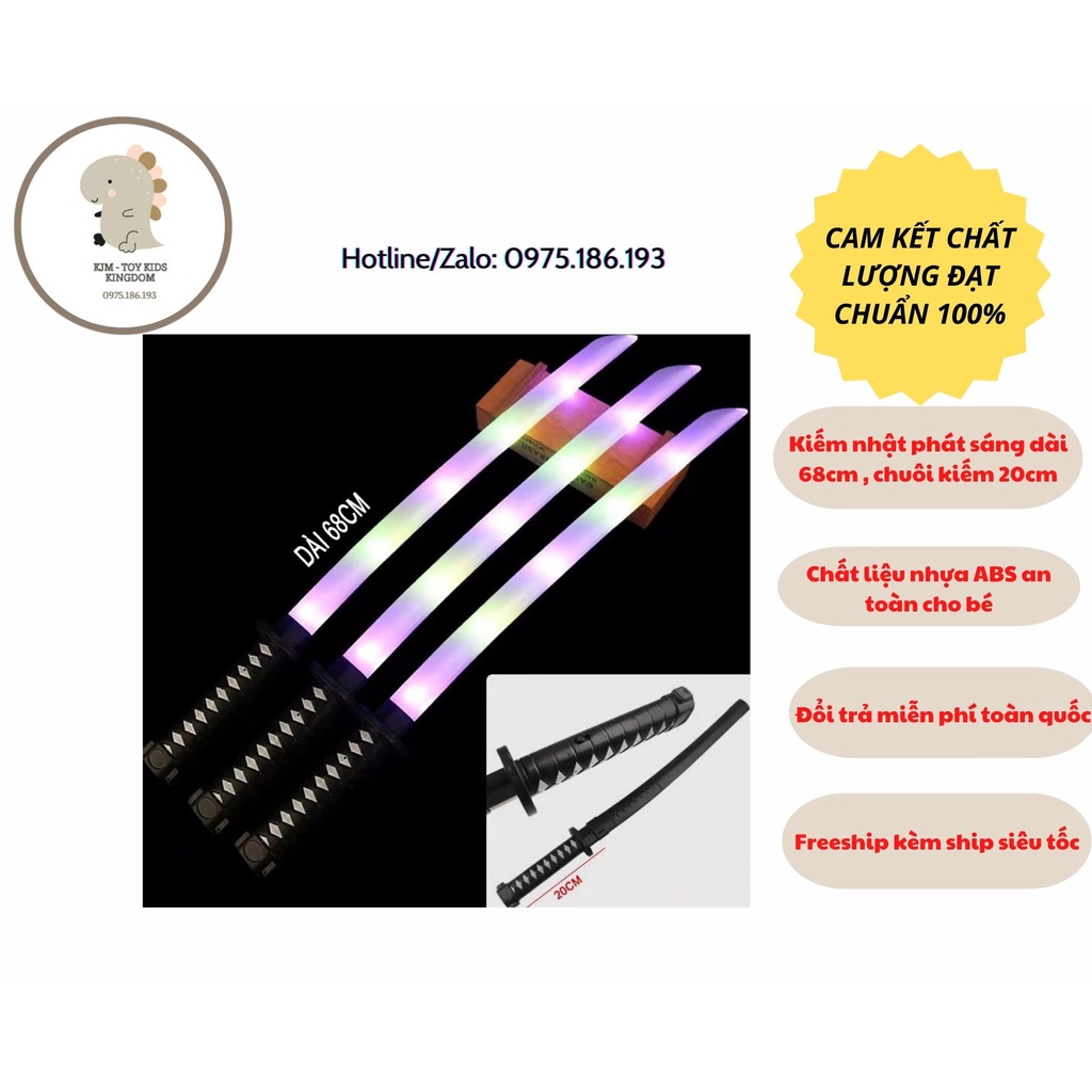 Kiếm Phát Sáng Katana 68 Cm - Có Đèn và Âm Thanh Có tặng Pin