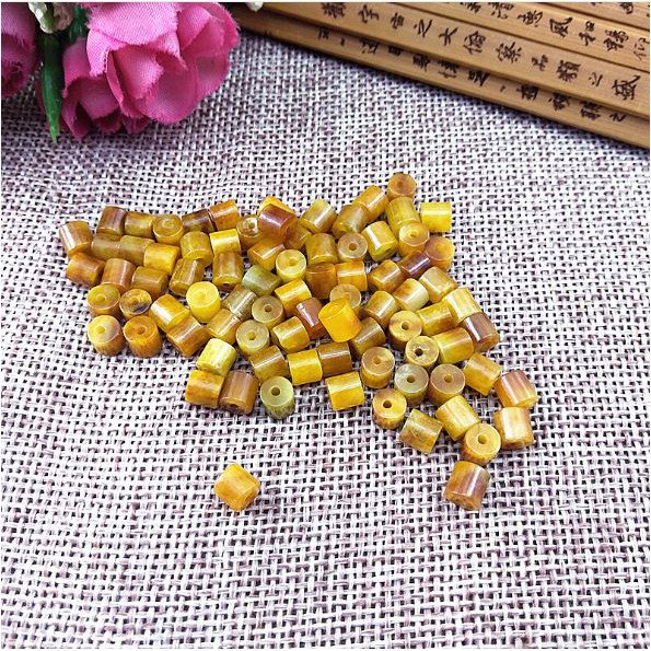 1 viên charm đá ống trụ tự nhiên 5mm, lỗ xỏ 1mm mix vòng-MH 2638