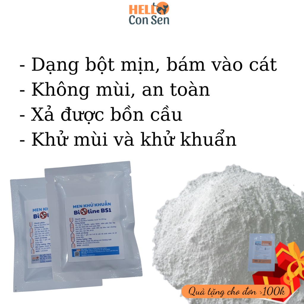 Hạt khử mùi cát mèo men khử khuẩn bioline bs1