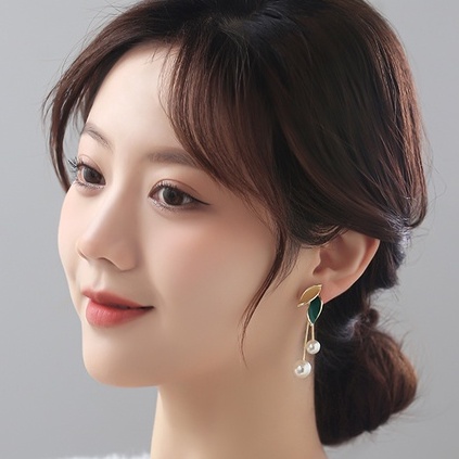 Bông Tai Dáng Dài Đính Ngọc Trai Thời Trang Hàn Quốc 2022