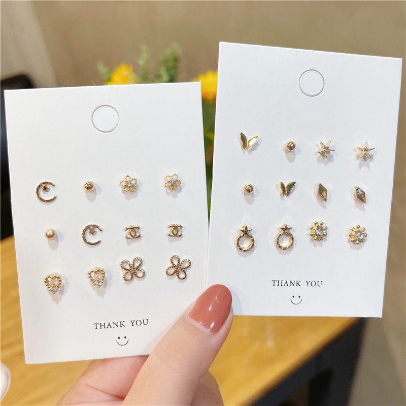 Bộ 6 cặp khuyên tai kiểu dáng thời trang cho nữ
