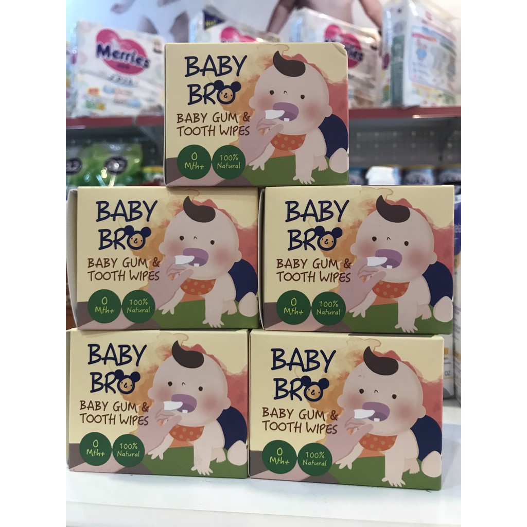 Gạc lau răng lợi trẻ em Baby Bro ( 25 miếng )