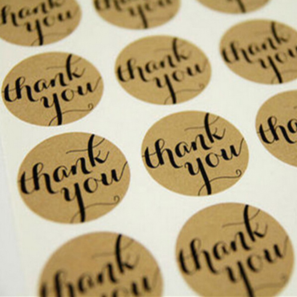 [superhomestore]12 Labels Thank You Craft Decoration Seal Packaging Seals Kraft Sticker Labels