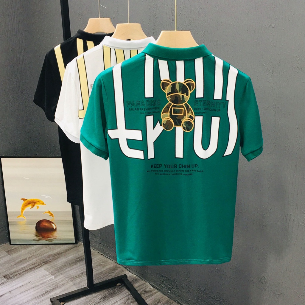 Áo Thun Polo Ngắn Tay Thêu Họa Tiết Trẻ Trung Dành Cho Nam