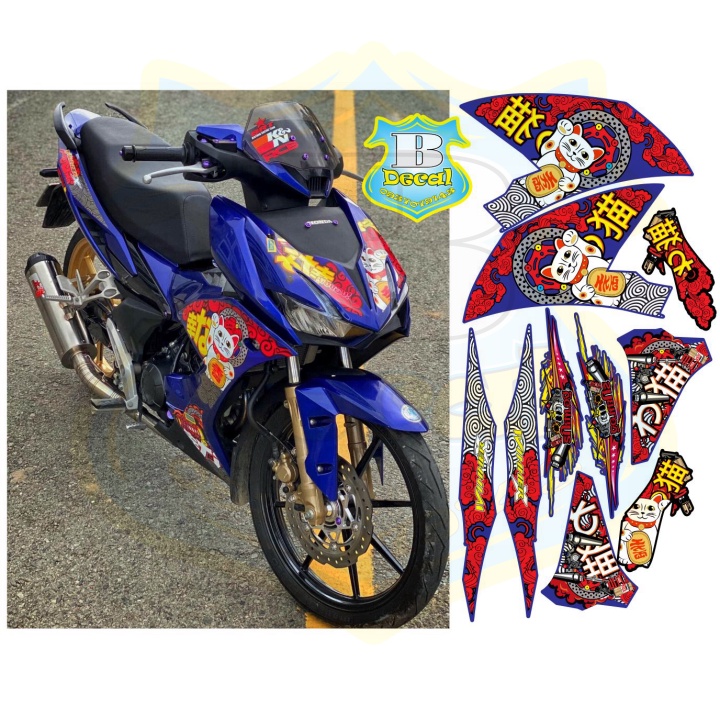 ( Quí khách vui lòng mang ra tiệm cho thợ dán ) Tem winner X mèo thần tài xanh