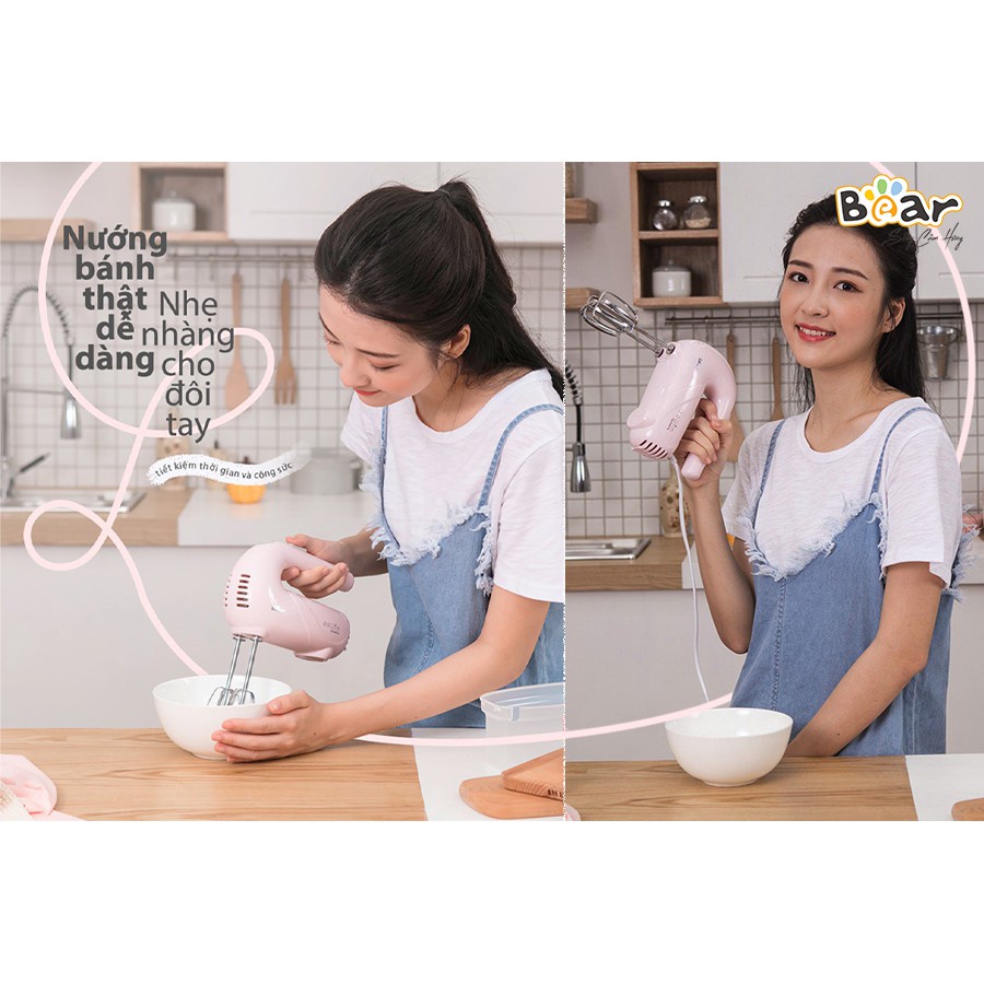 Máy Đánh Trứng Kem Cầm Tay Mini Bear DDQ-A01G1 , công suất 125W, khuấy tạo bọt sữa, cà phê, cafe, bảo hành 12 tháng