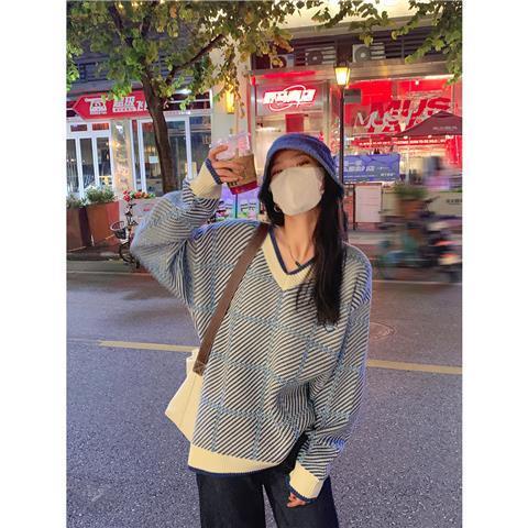 【Yuki】Áo len Màu tím cổ chữ V thu đông 2021 | BigBuy360 - bigbuy360.vn