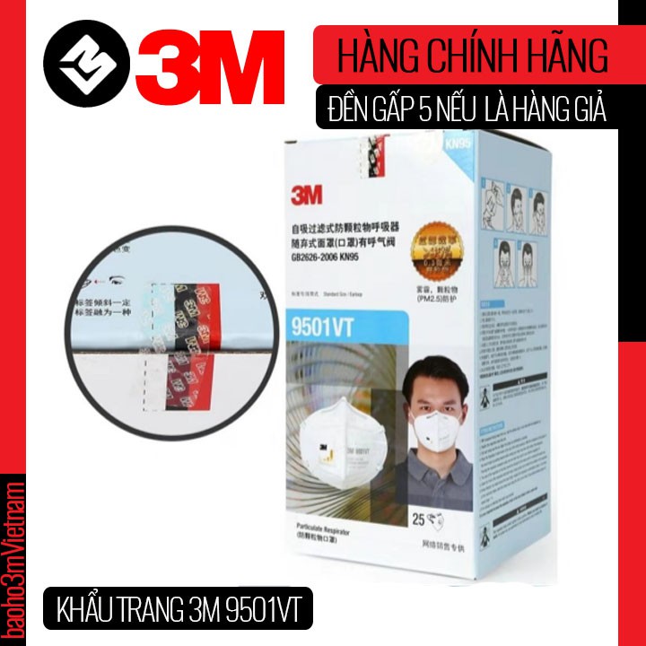 Khẩu trang 3M 9501VT lọc bụi siêu mịn trên 95% | BigBuy360 - bigbuy360.vn
