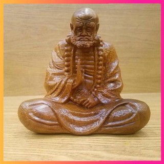 Tượng đạt ma sư tổ bằng gỗ bách xanh để ô tô-Tặng vòng tay gỗ bách xanh