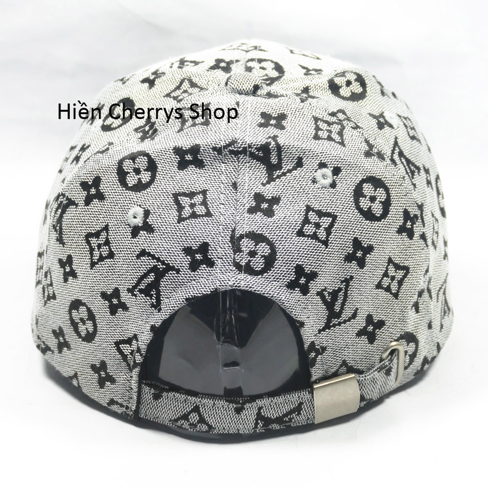 Nón kết, Mũ Lưỡi Trai thêu mặt da kết hợp gắn mặt sắt chữ LV- Chất liệu Cotton phù hợp cho cả nam và nữ.