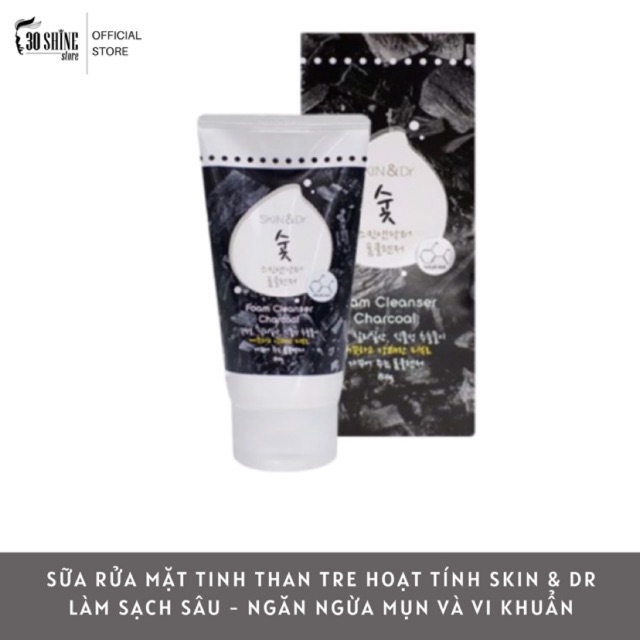 Sữa rửa mặt nam than hoạt tính 30Shine Skin&Dr dưỡng ẩm trắng da sạch sâu cho da mụn - 30Shine phân phối chính hãng | BigBuy360 - bigbuy360.vn