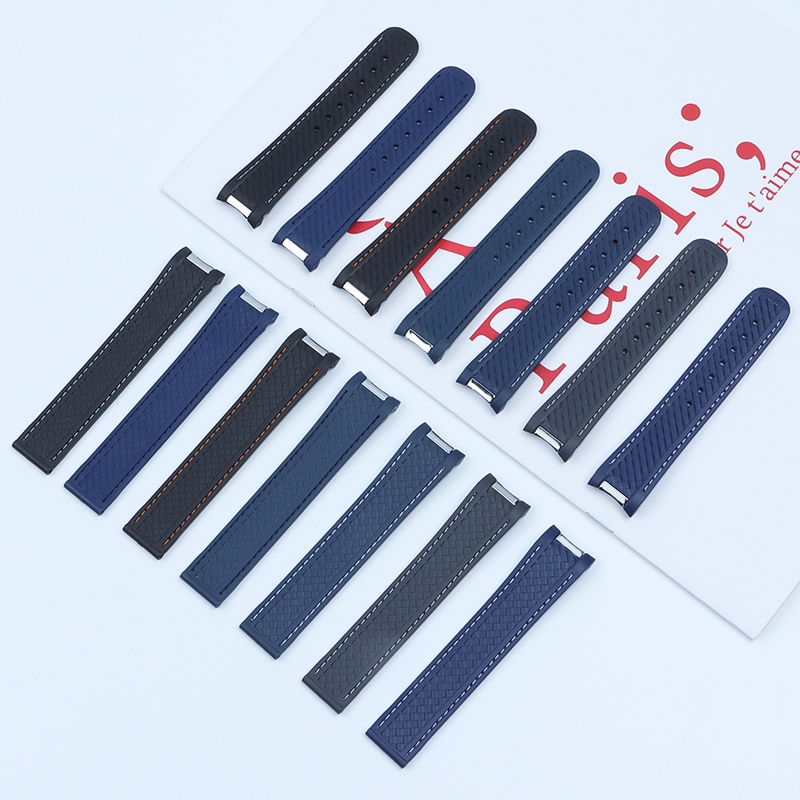Dây Đeo Đồng Hồ Bằng Cao Su Silicone Đầu Cong 20mm Cho Ome GA Strap Seamaster 300 AQUA TERRA AT150 8900