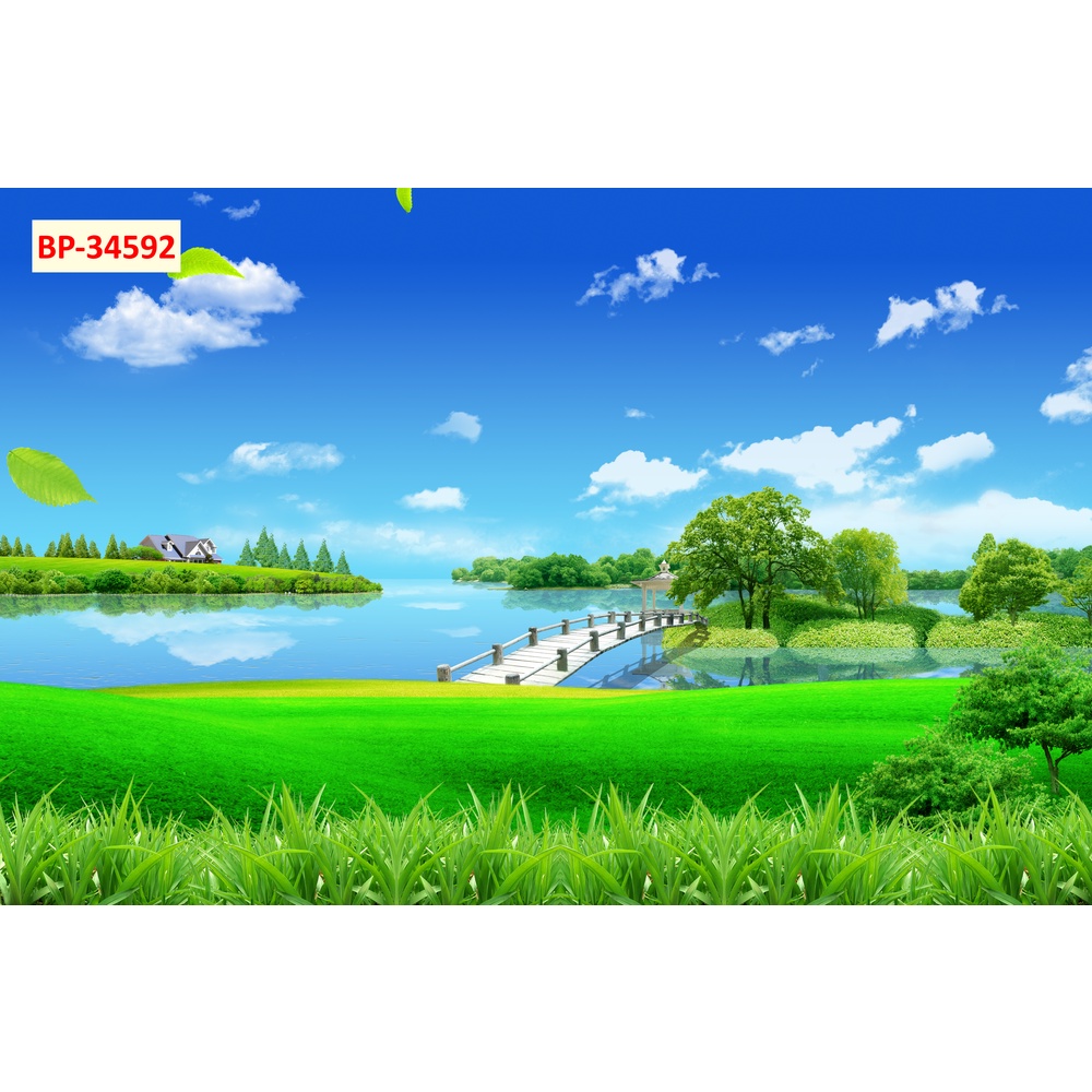 Tranh phong cảnh thiết kế đẹp theo xu hướng hình ảnh những cánh đồng cỏ rộng lớn